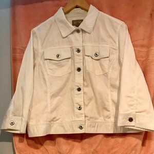 Chico's Size 3 Crop Jacket White